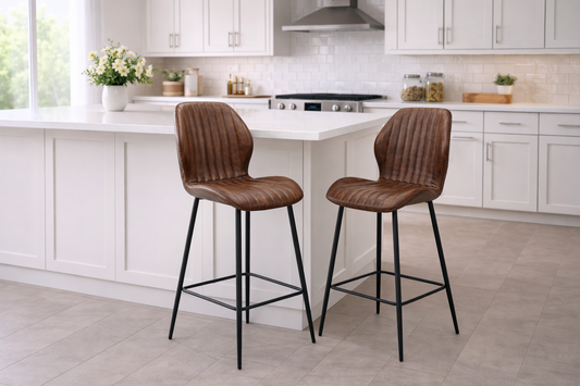 Cambridge Antique Tan Faux Leather Bar Stool