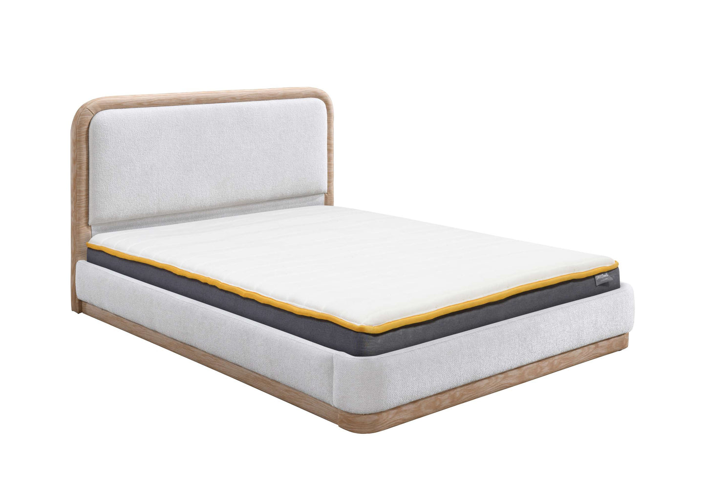 Girona Off White Fabric Bed