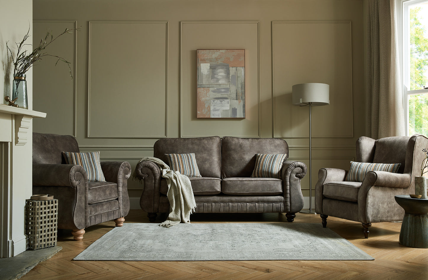Sherlock Fabric 3 Seater Sofa