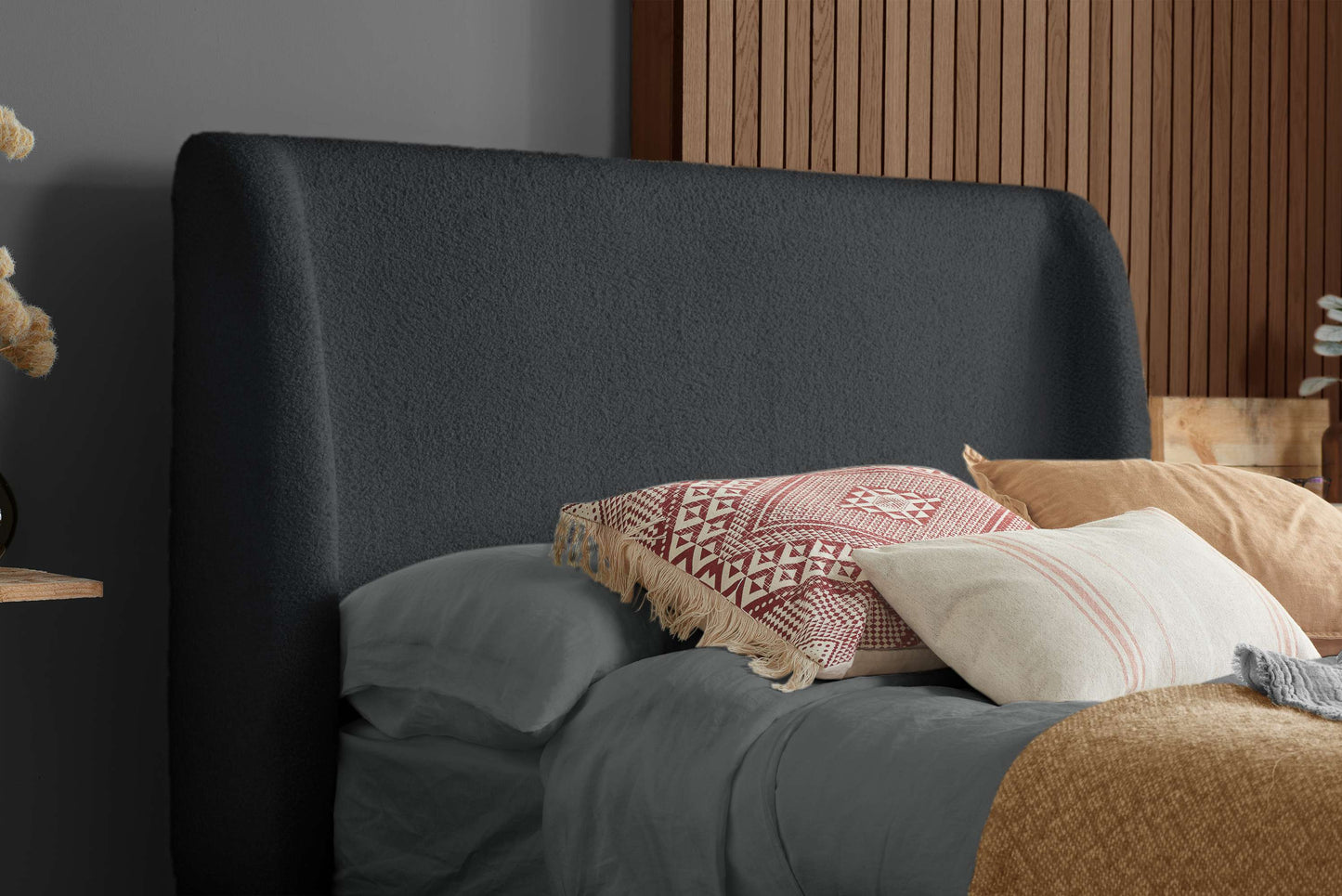 Halfden Grey Fabric Bed