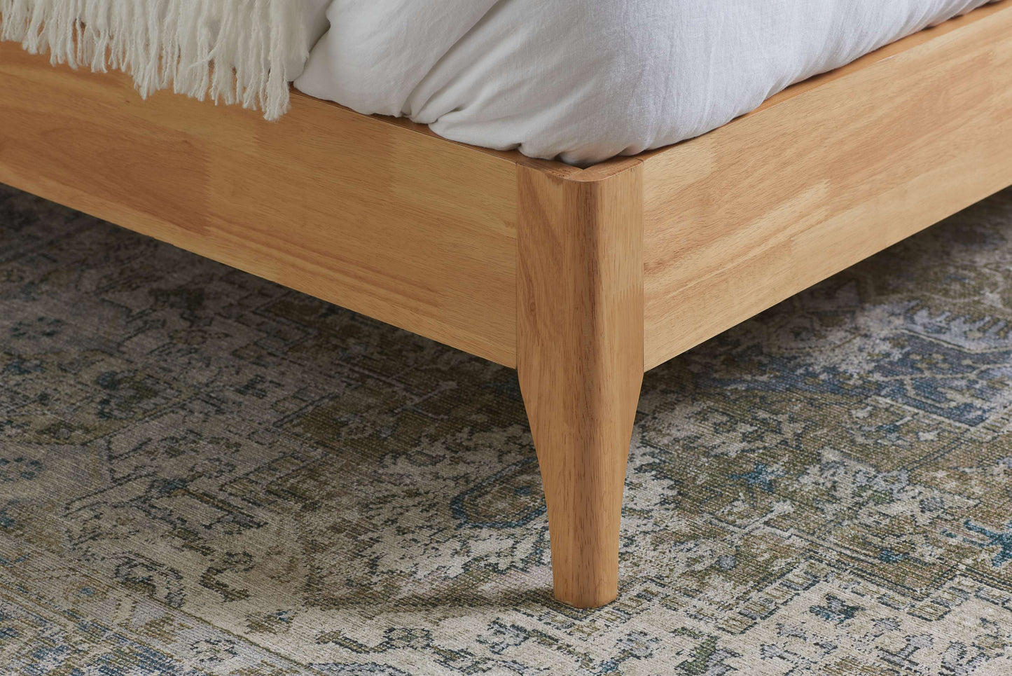 Halfden White Fabric Bed