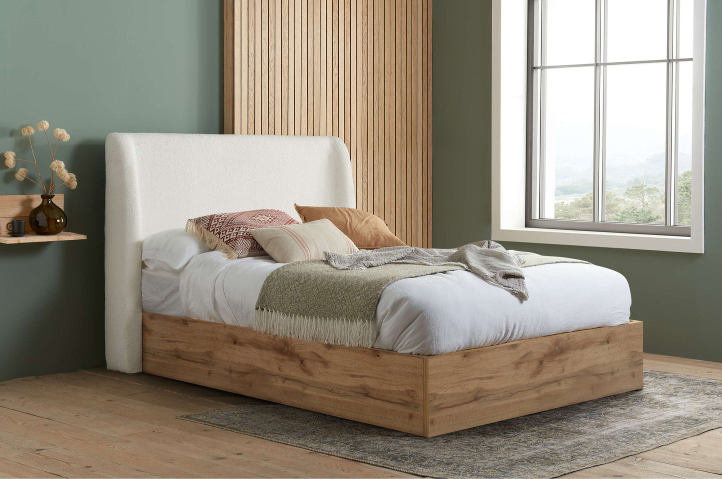 Halfden White Ottoman Storage Bed