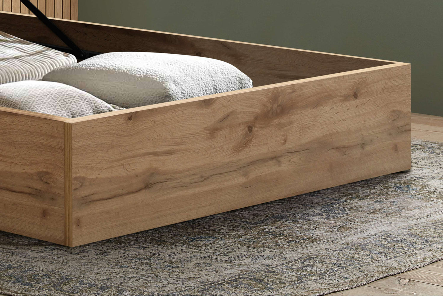 Halfden White Ottoman Storage Bed