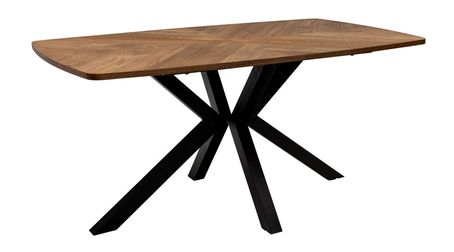 Windsor 1.6m Medium Oak Veneer Dining Table Set + Corner Seat + 3x Lisburn Dining Chairs