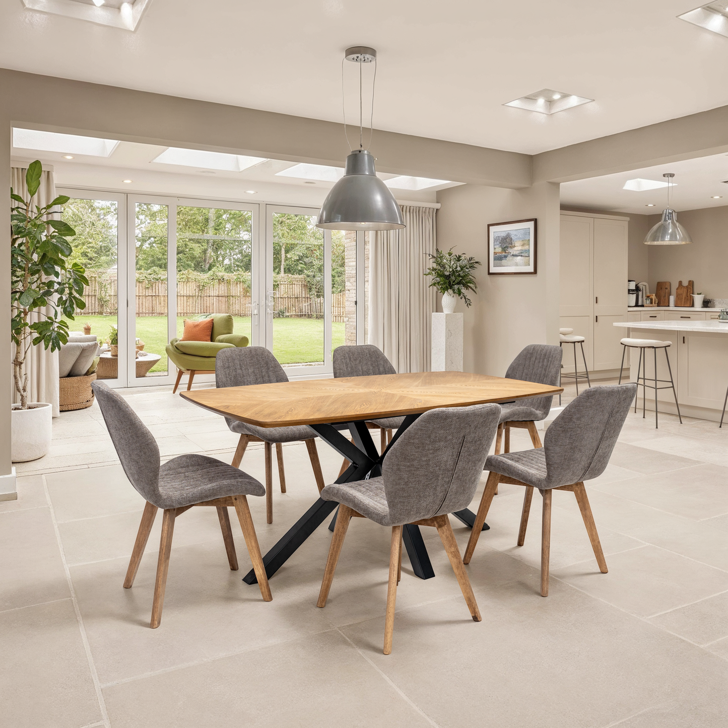 Windsor 1.6m Medium Oak Veneer Dining Table