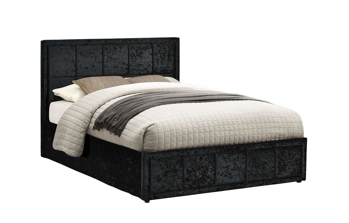 Hannover Black Crushed Velvet Ottoman Storage Bed