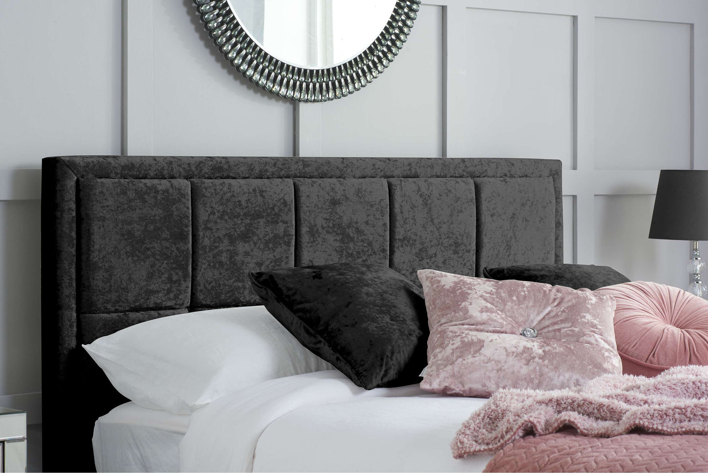 Hannover Black Crushed Velvet Ottoman Storage Bed