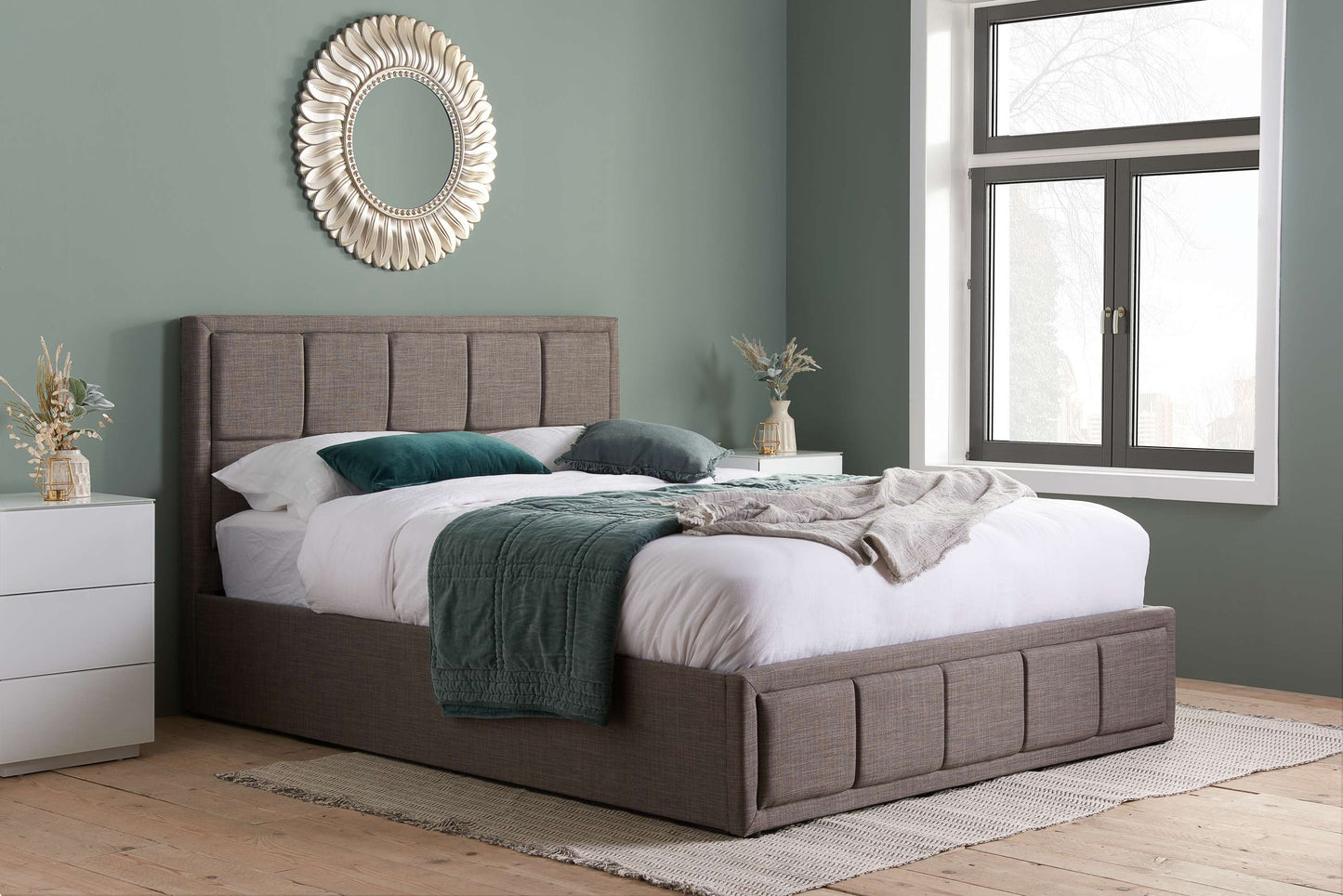 Hannoer Grey Ottoman Storage Bed