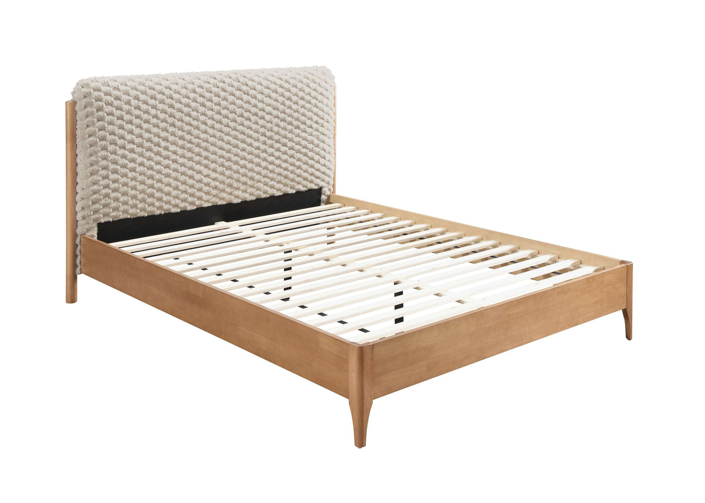 Hatti Faux Fur Wooden Bed