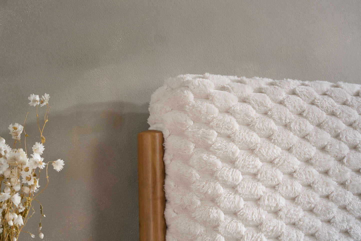 Hatti Faux Fur Wooden Bed