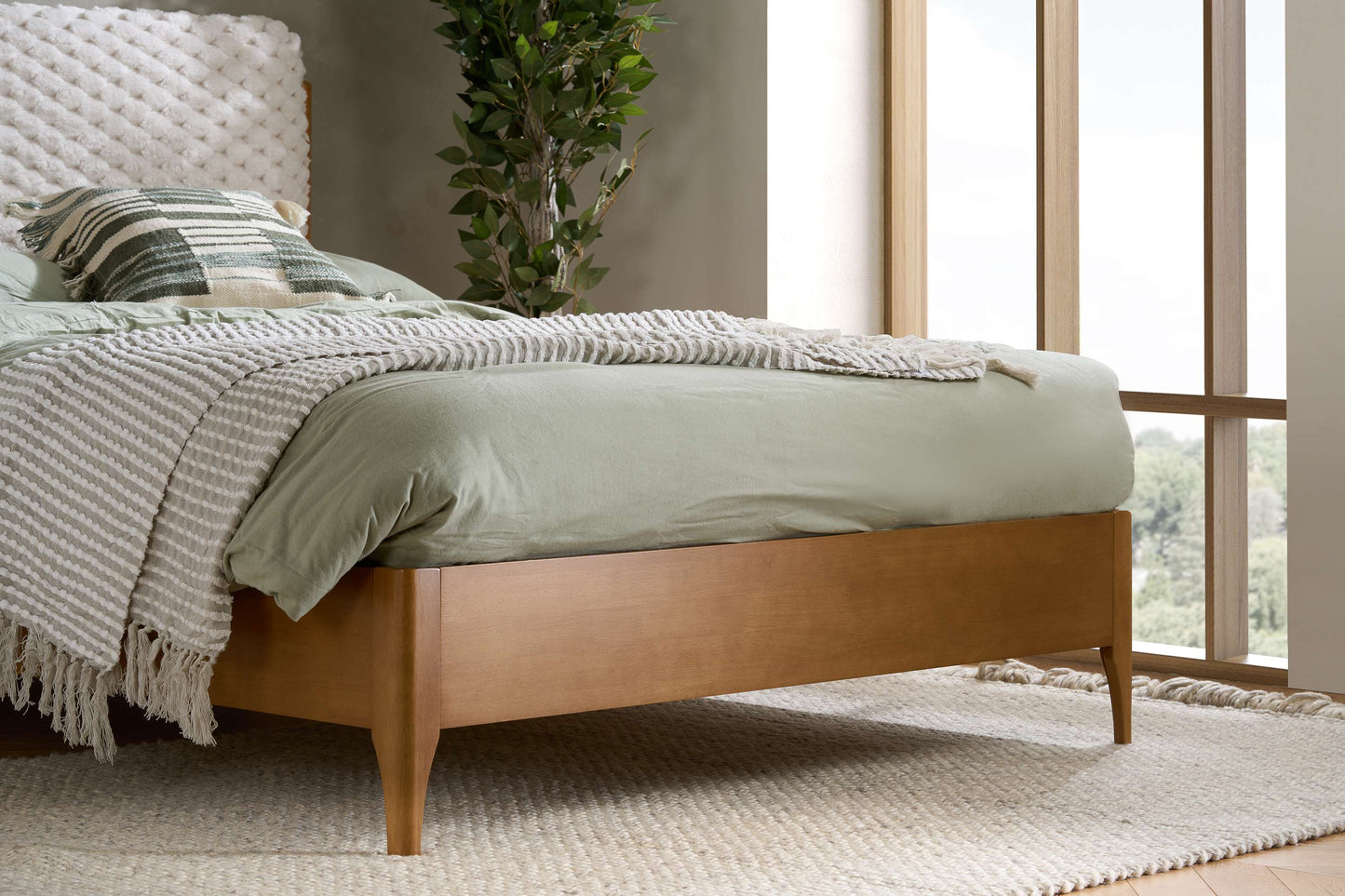 Hatti Faux Fur Wooden Bed