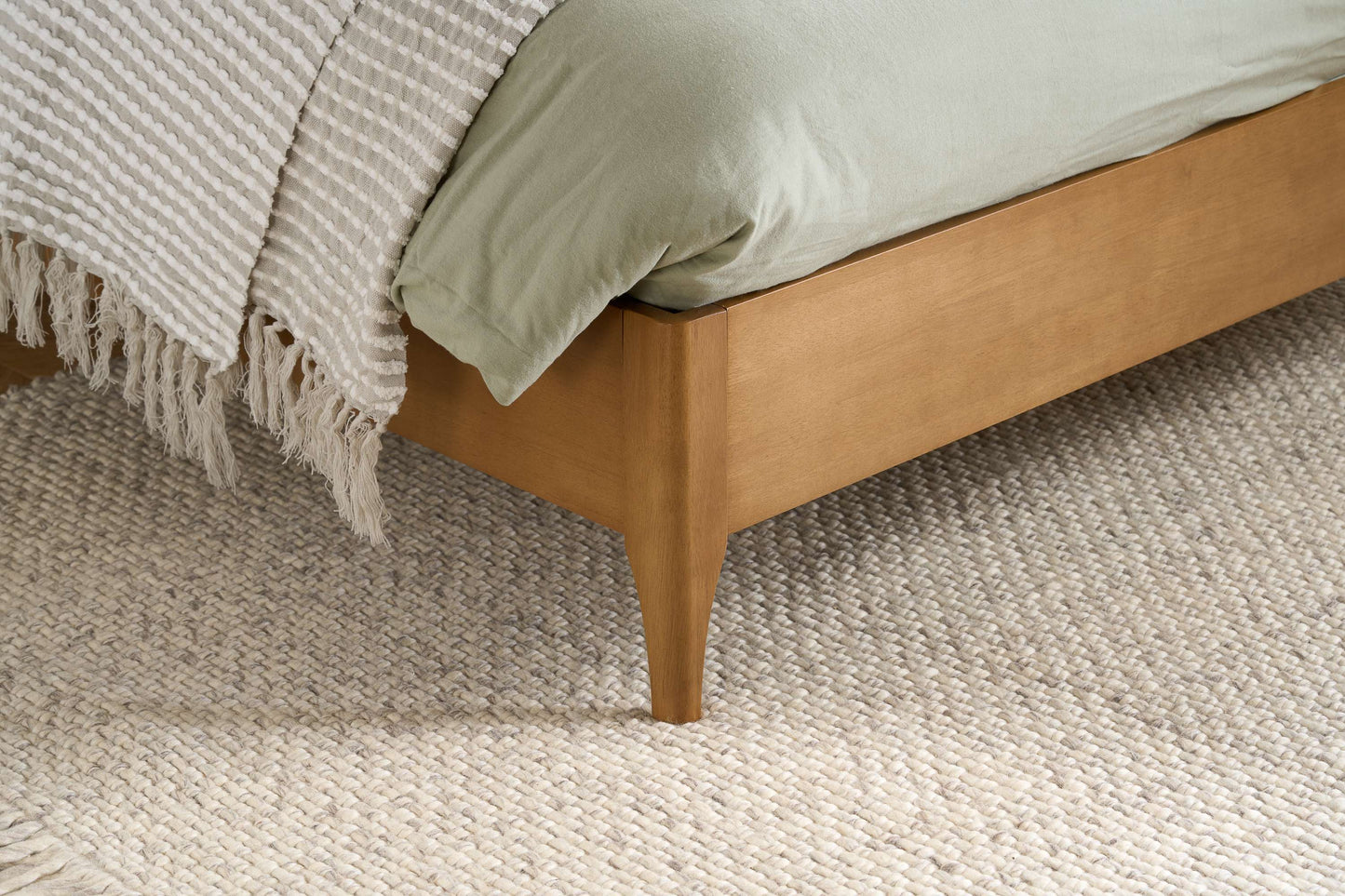 Hatti Faux Fur Wooden Bed