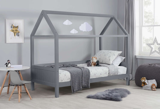 Kids Grey Themed Home Single Bed