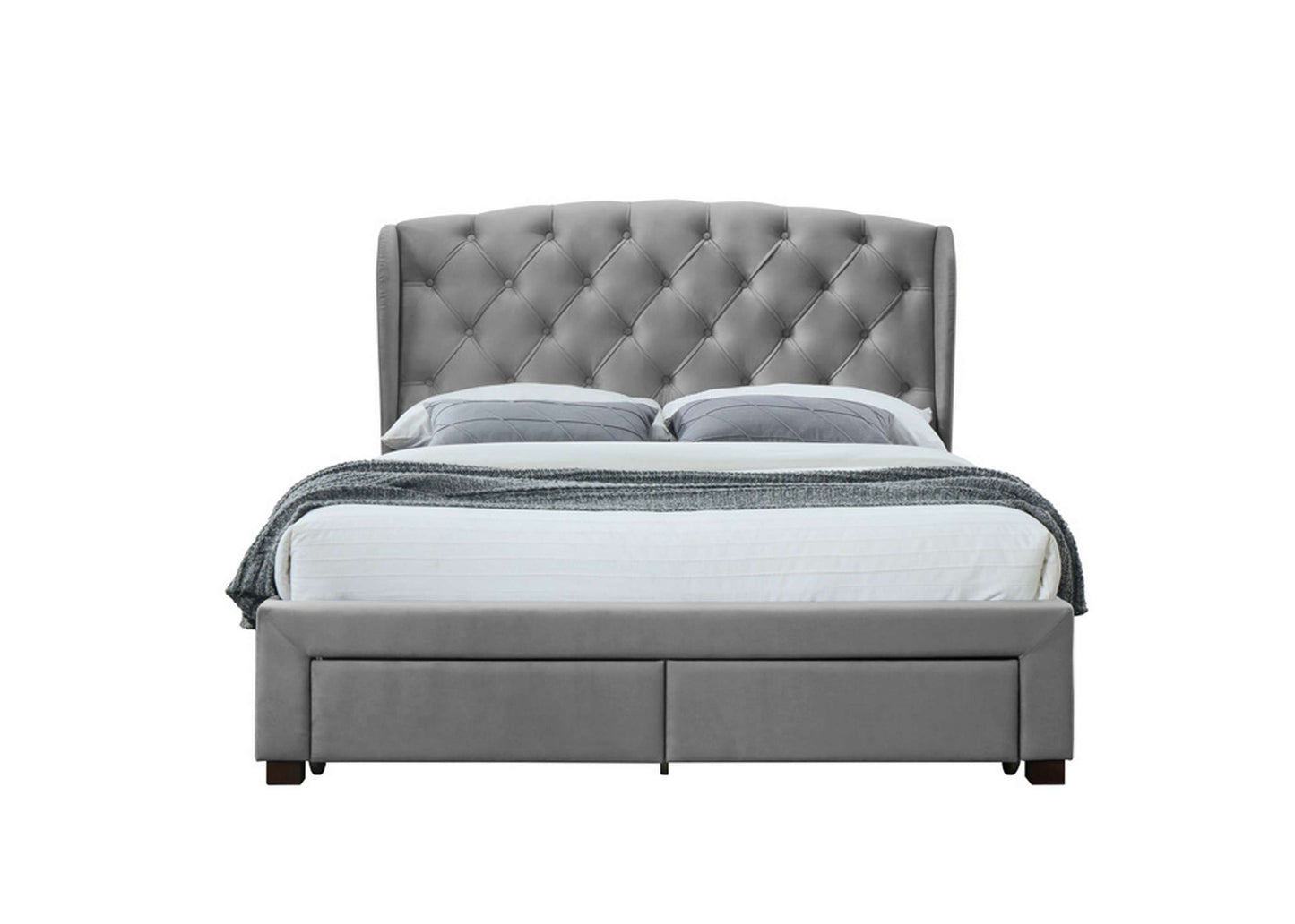 Hope Grey Fabric Bed With Storage Drawers