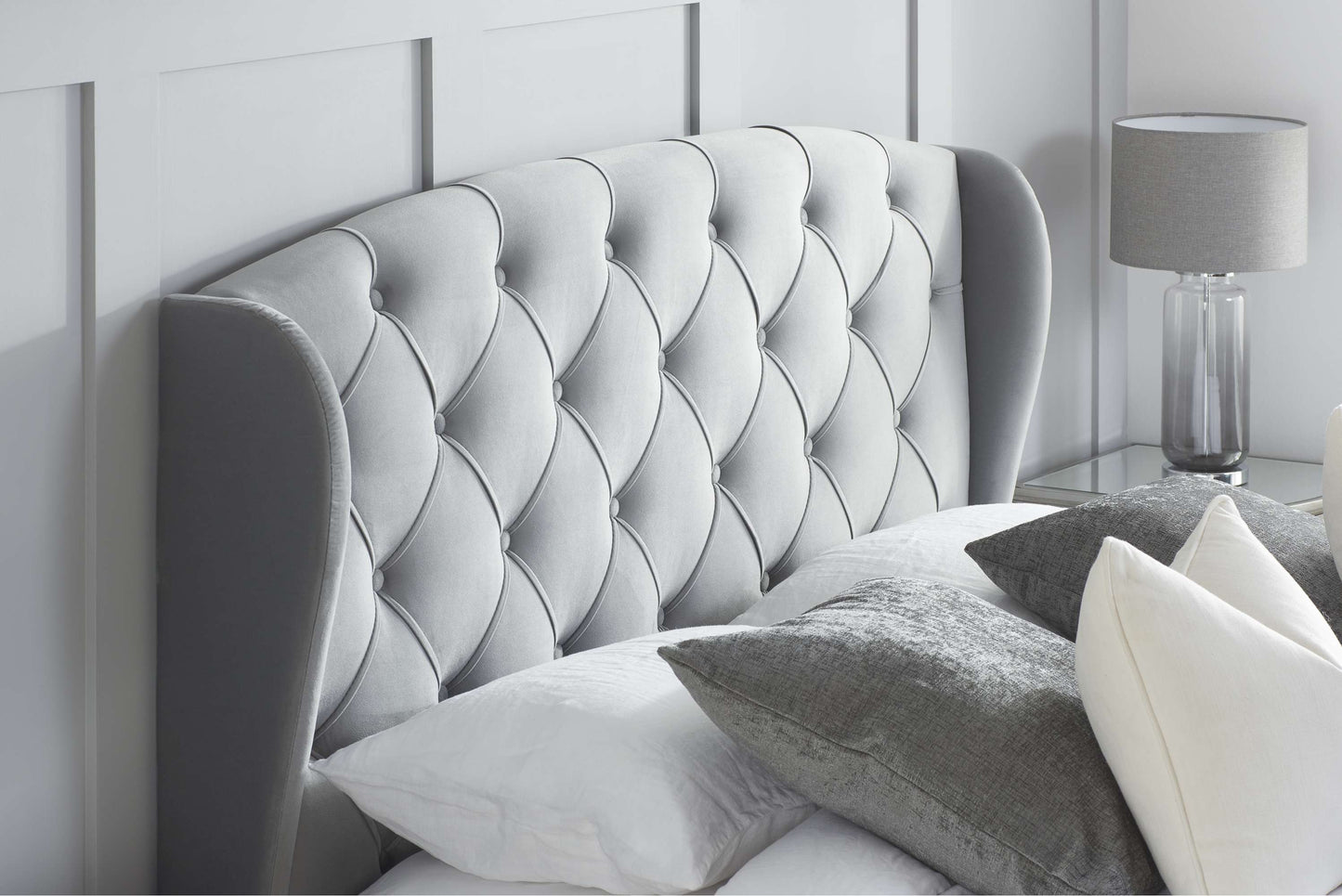 Hope Grey Fabric Bed With Storage Drawers