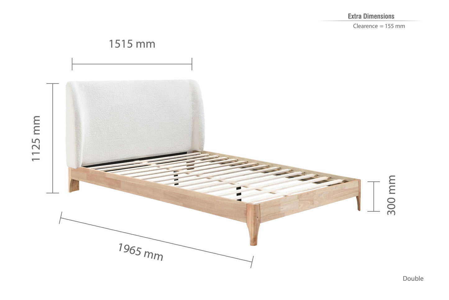 Halfden White Fabric Bed