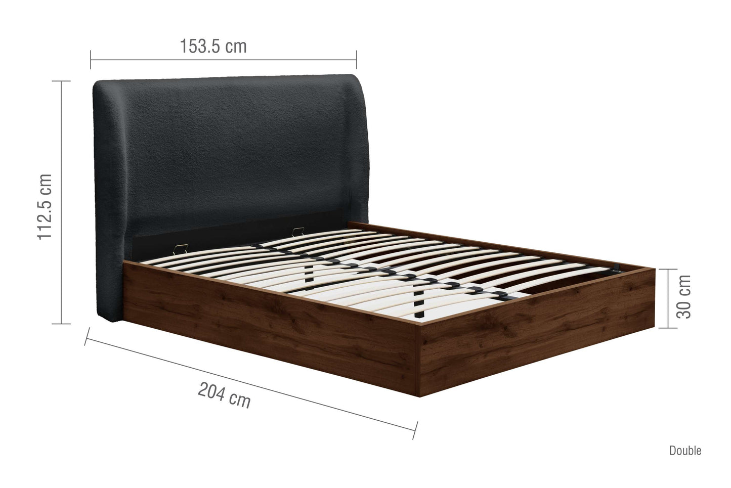 Halfden Grey Ottoman Storage Bed