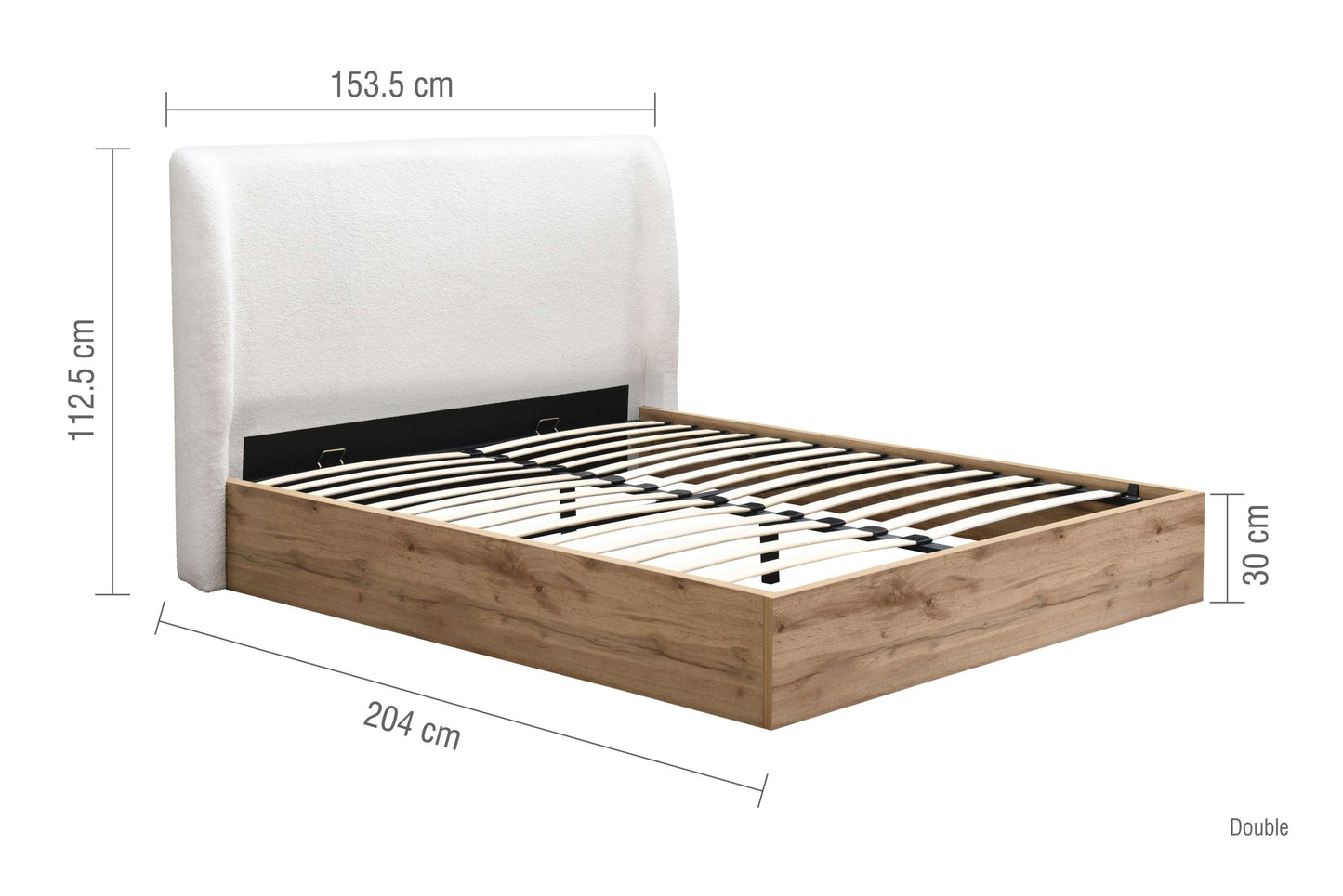 Halfden White Ottoman Storage Bed
