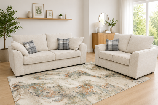 Ashley Fabric 3+2 Seater Sofa - Handmade Locally