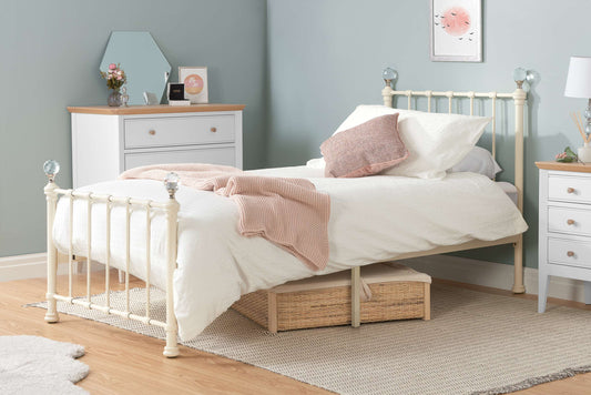 Jessica Cream Metal Single Bed