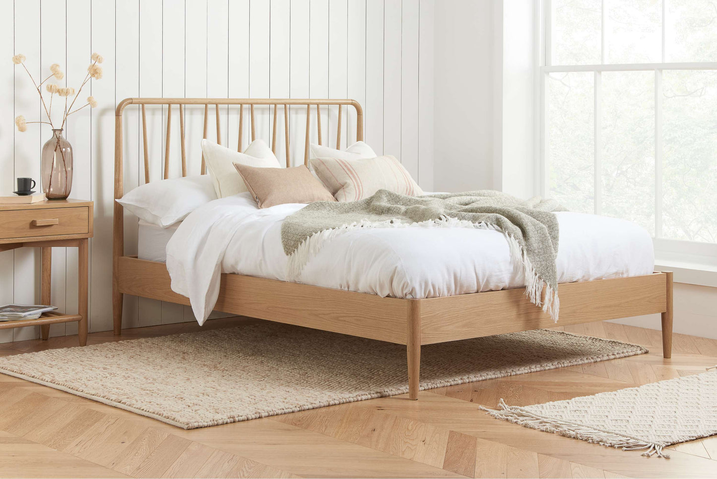 Jesper Oak Wooden Bed