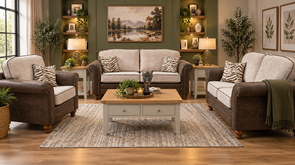Kensington Fabric 3+1+1 Seater Sofa - Handmade Locally