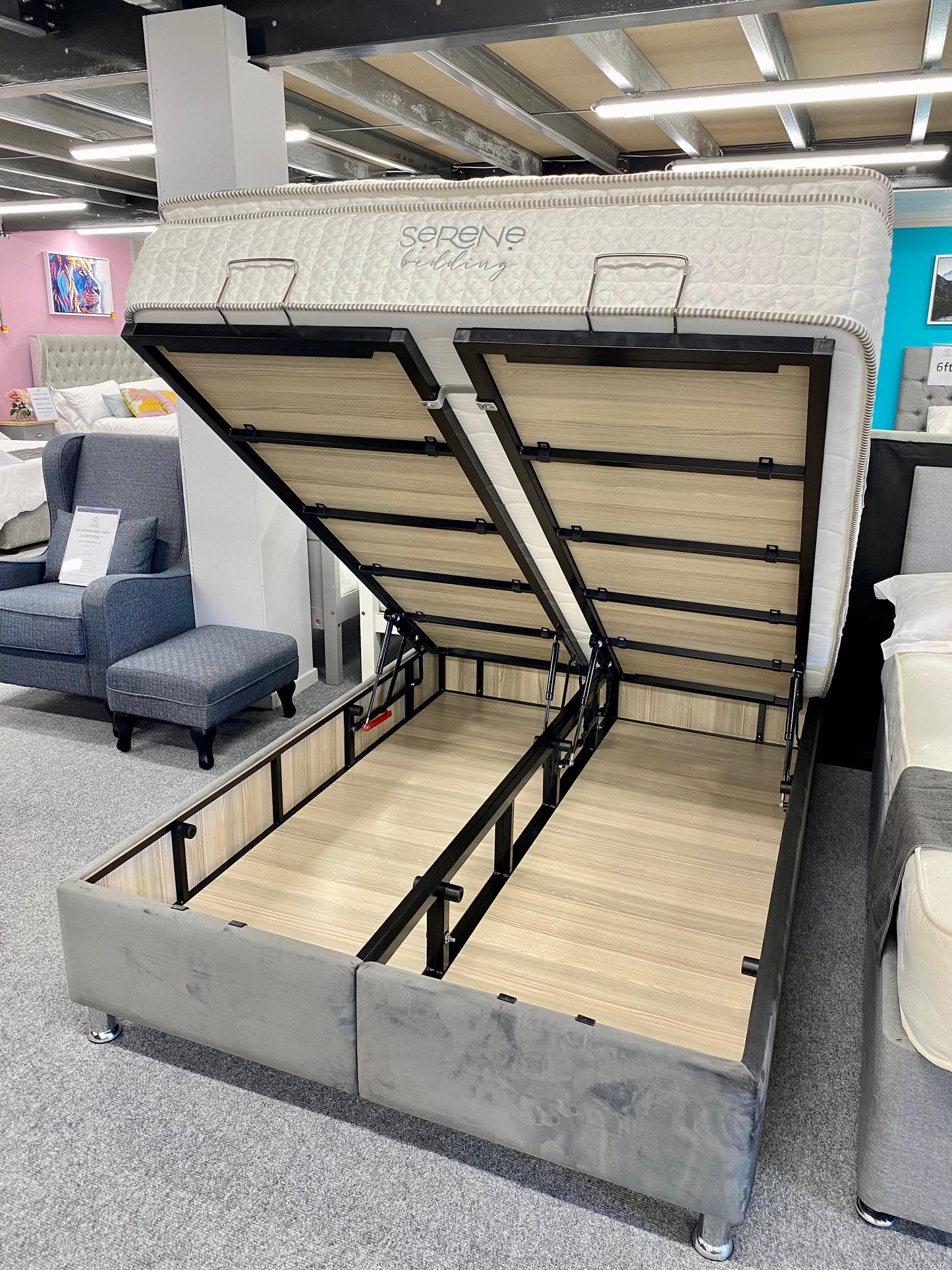 Kingsley Hama Gas Lift Storage Beds Grey