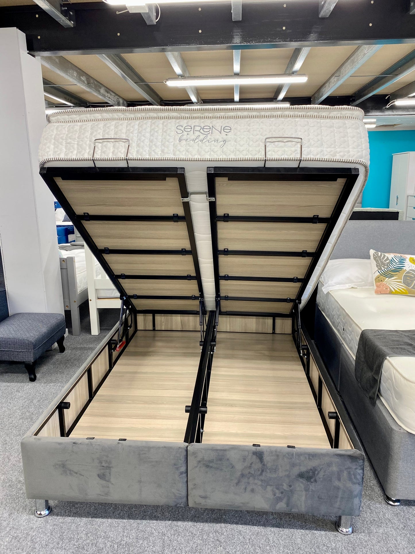 Kingsley Hama Gas Lift Storage Beds Grey