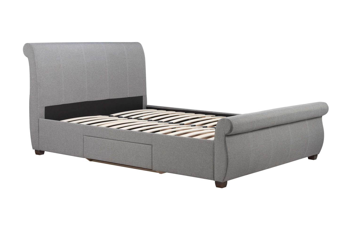 Lancaster Grey Fabric Sleigh Bed