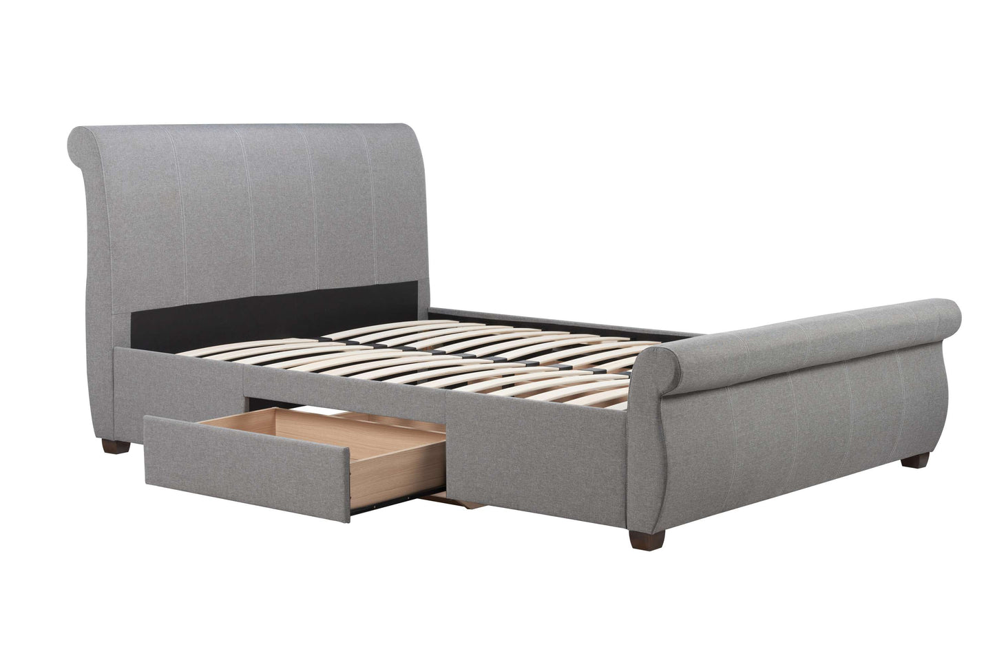 Lancaster Grey Fabric Sleigh Bed