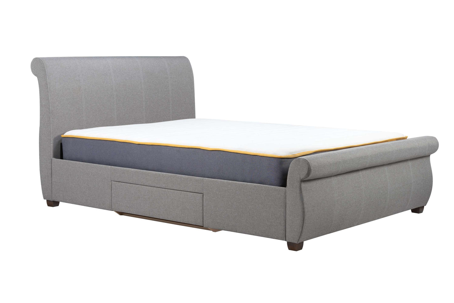 Lancaster Grey Fabric Sleigh Bed