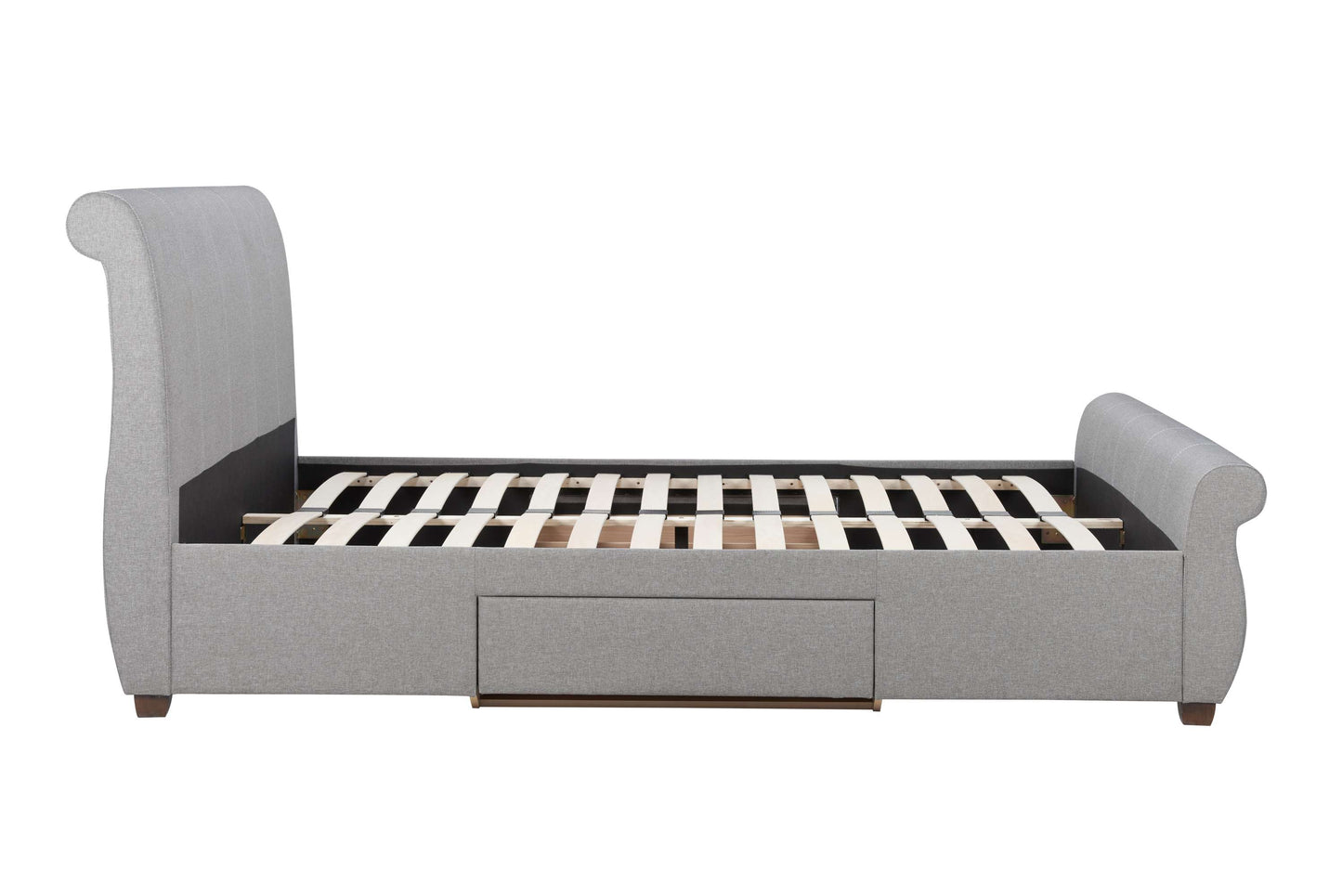 Lancaster Grey Fabric Sleigh Bed