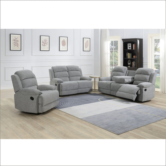 Lancaster Recliner Sofas - Light Grey Fabric