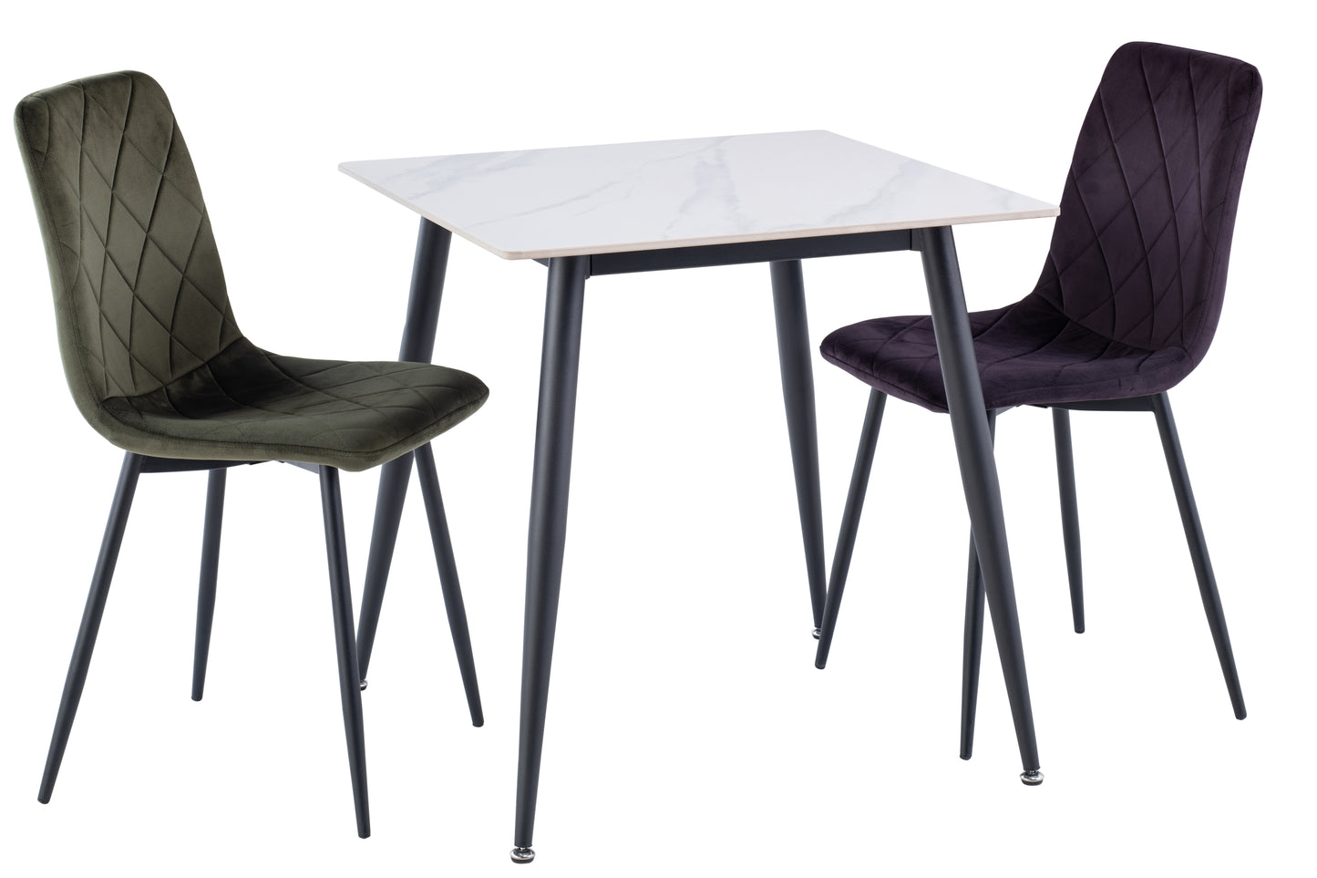 Alba 0.75m Square Snow White Dining Table