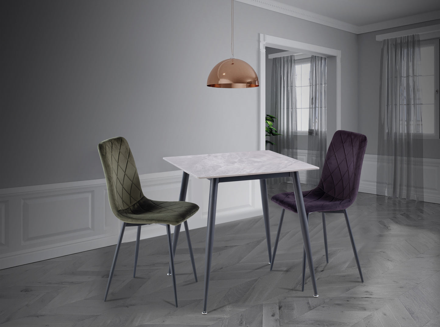 Alba 0.75m Square Grey Dining Table