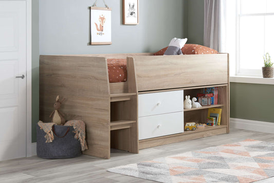 Leyton White & Oak Cabin Bed