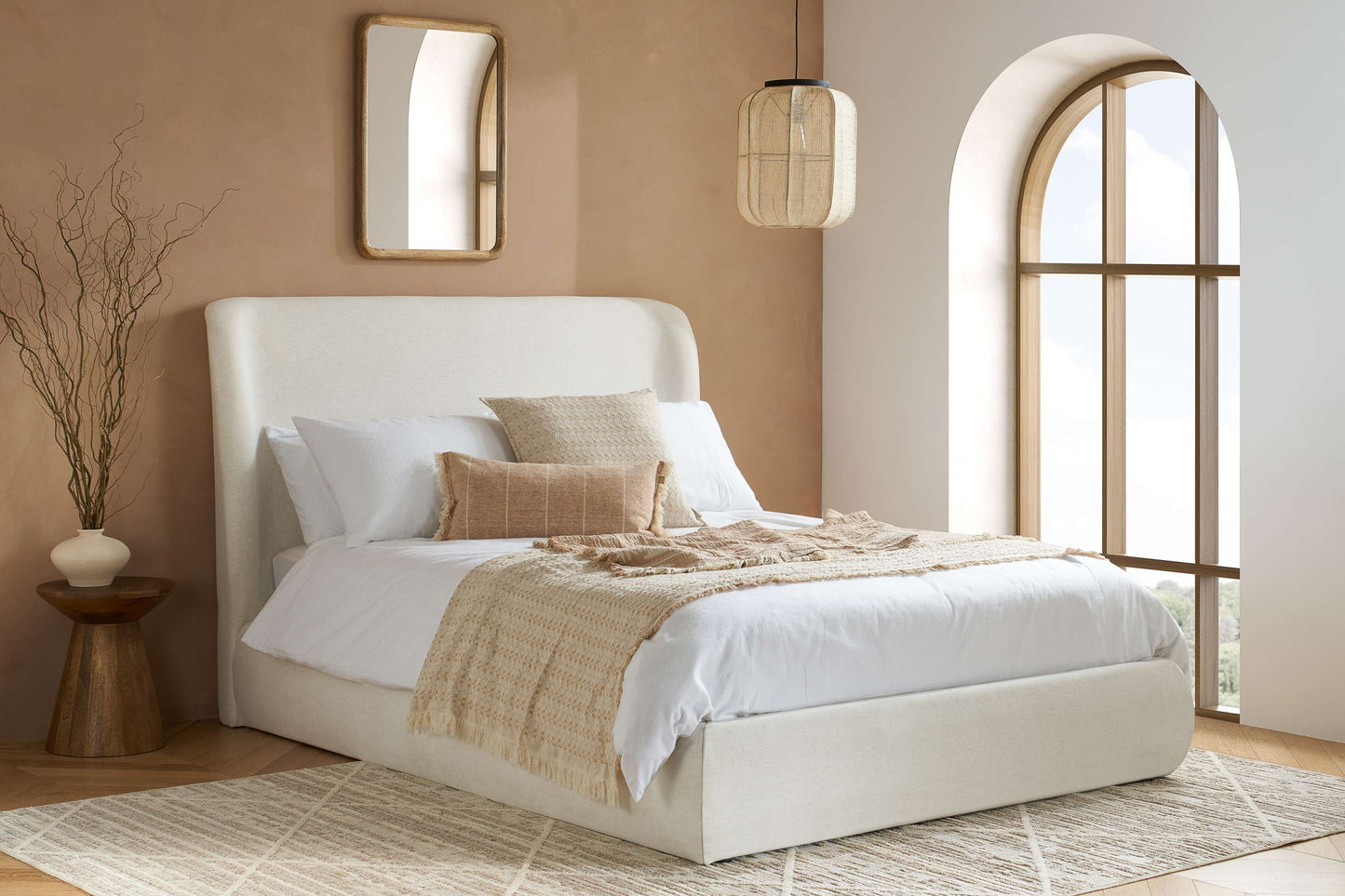Lanis Cream Ottoman Storage Bed