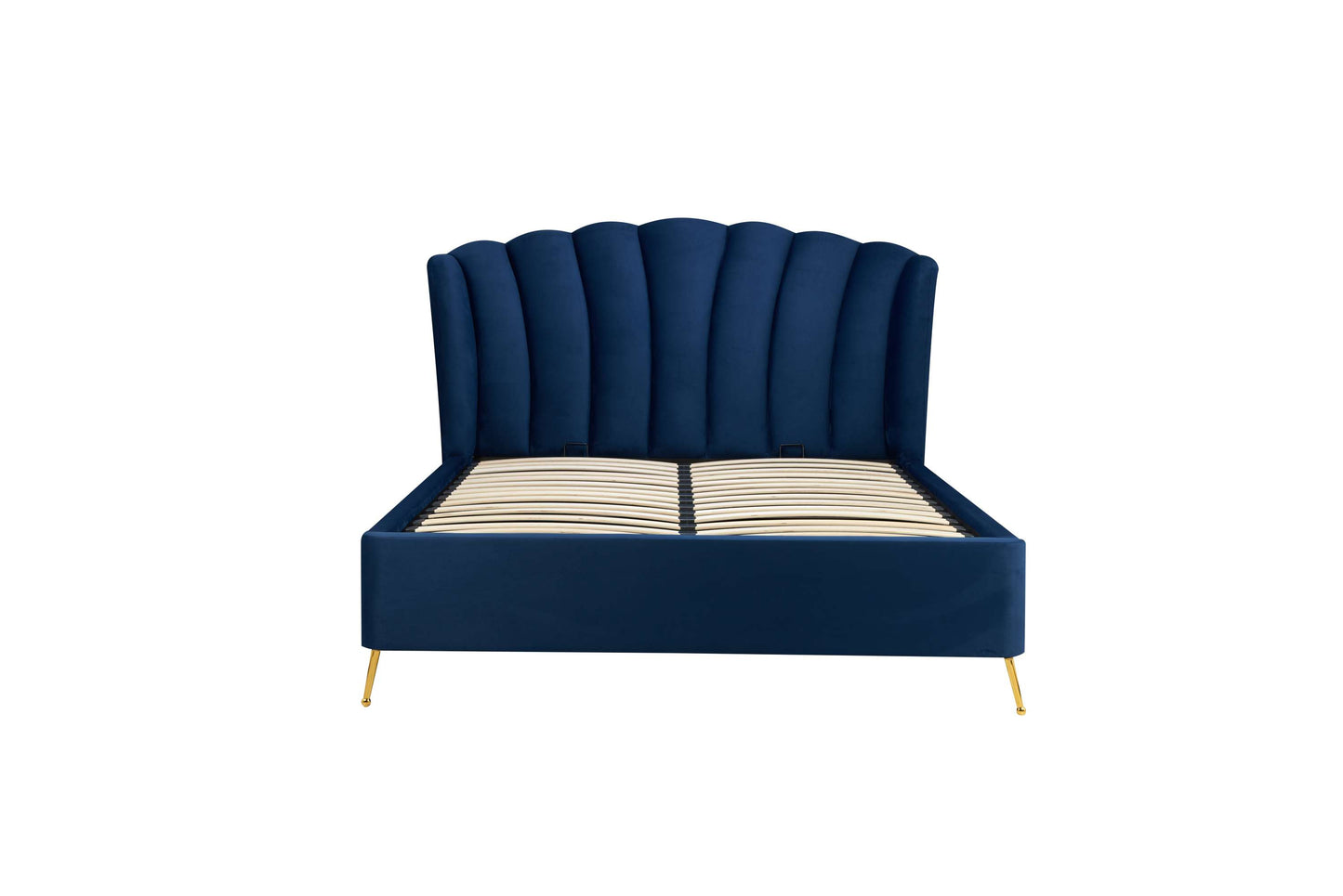 Lottie Midnight Blue Fabric Ottoman Storage Bed