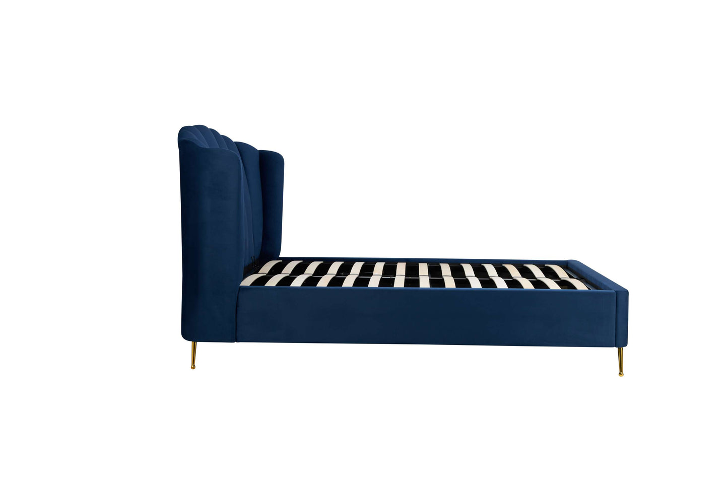 Lottie Midnight Blue Fabric Ottoman Storage Bed
