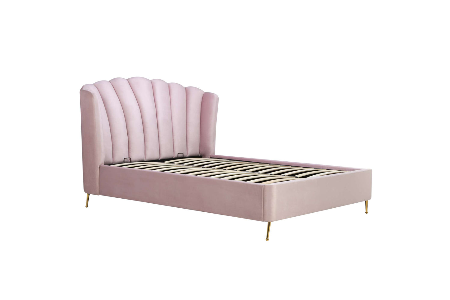 Lottie Pink Fabric Ottoman Storage Bed