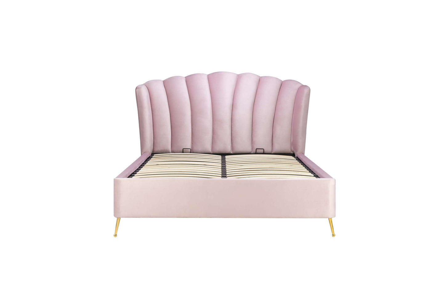 Lottie Pink Fabric Ottoman Storage Bed