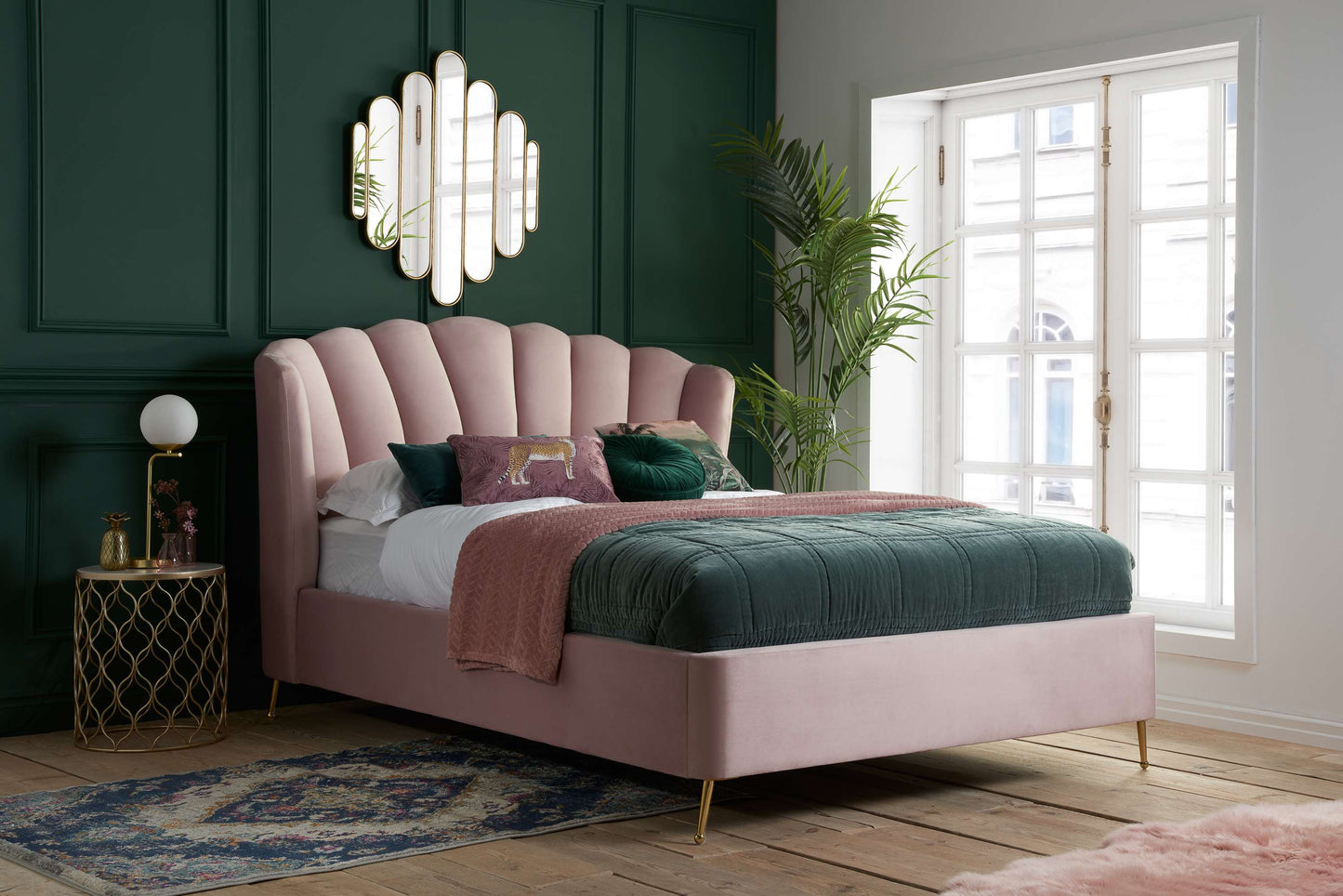 Lottie Pink Fabric Ottoman Storage Bed