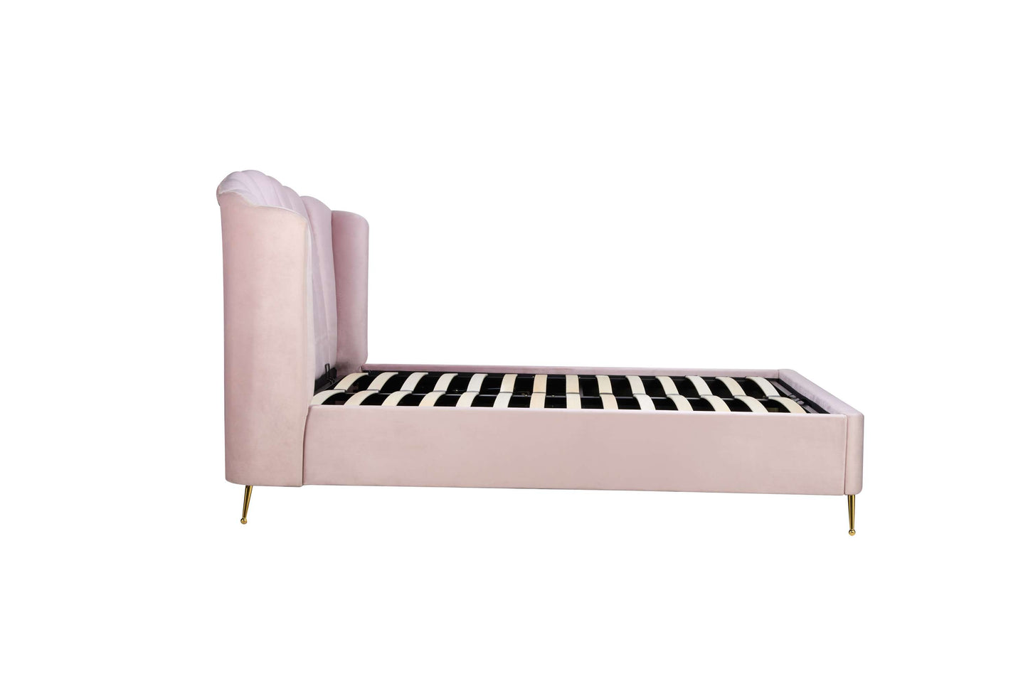 Lottie Pink Fabric Ottoman Storage Bed
