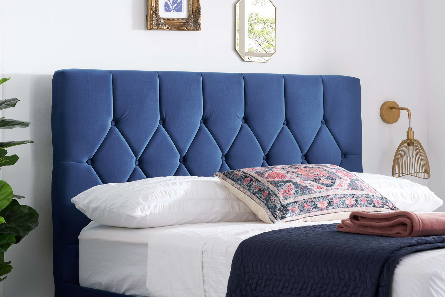 Loxley Blue Fabric Ottoman Storage Bed