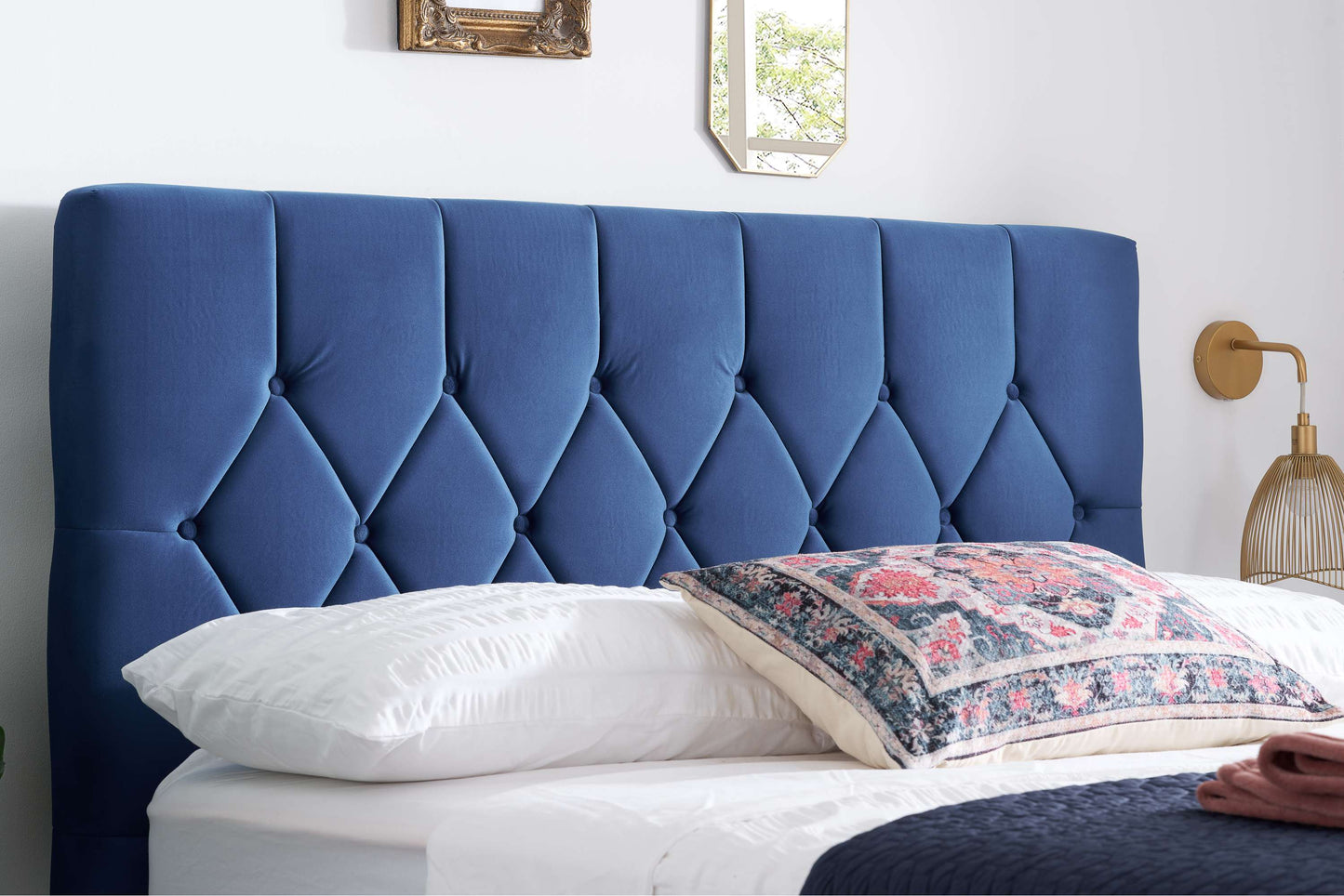 Loxley Blue Fabric Ottoman Storage Bed