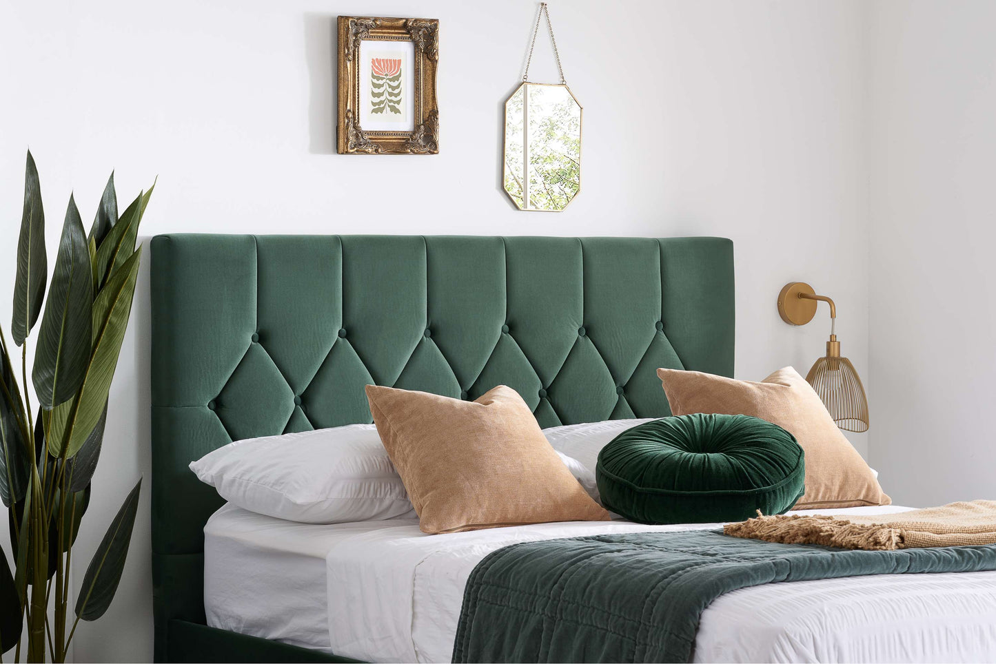 Loxley Green Fabric Ottoman Storage Bed