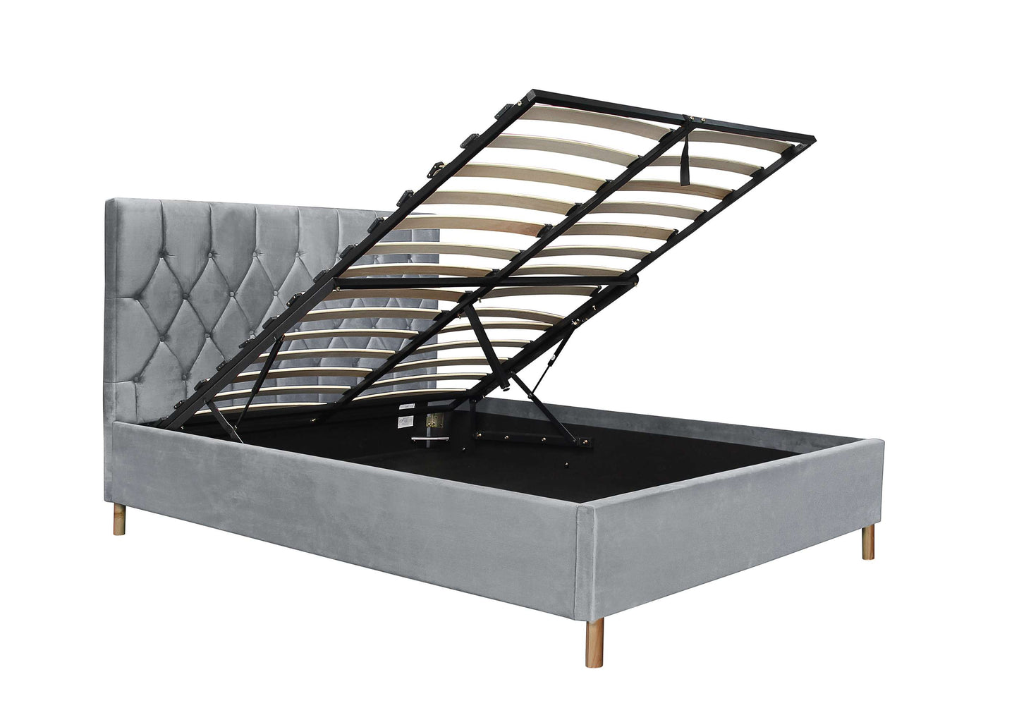 Loxley Grey Fabric Ottoman Storage Bed