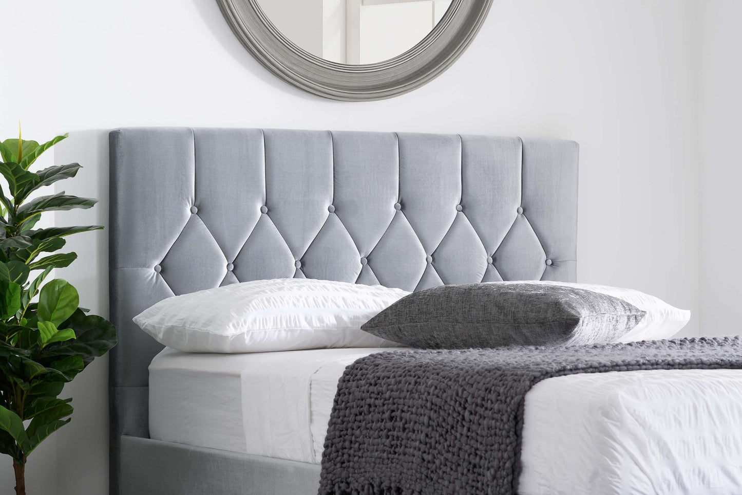 Loxley Grey Fabric Ottoman Storage Bed
