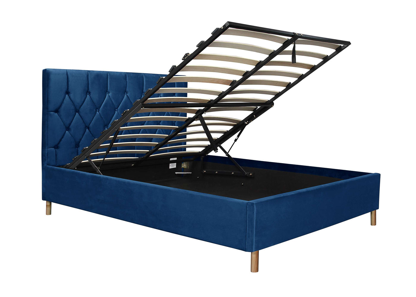 Loxley Blue Fabric Ottoman Storage Bed