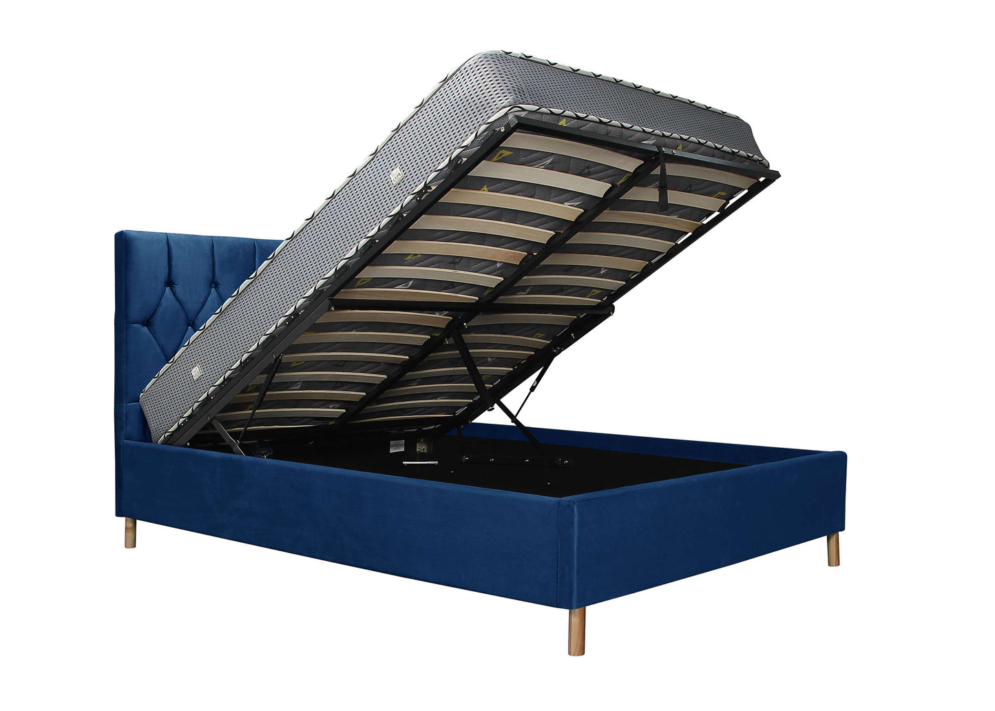 Loxley Blue Fabric Ottoman Storage Bed